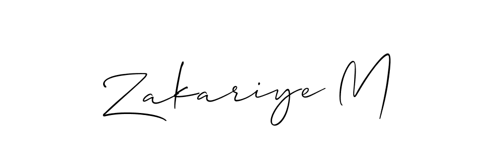 Create a beautiful signature design for name Zakariye M. With this signature (Allison_Script) fonts, you can make a handwritten signature for free. Zakariye M signature style 2 images and pictures png