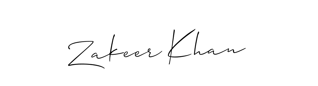 Allison_Script is a professional signature style that is perfect for those who want to add a touch of class to their signature. It is also a great choice for those who want to make their signature more unique. Get Zakeer Khan name to fancy signature for free. Zakeer Khan signature style 2 images and pictures png