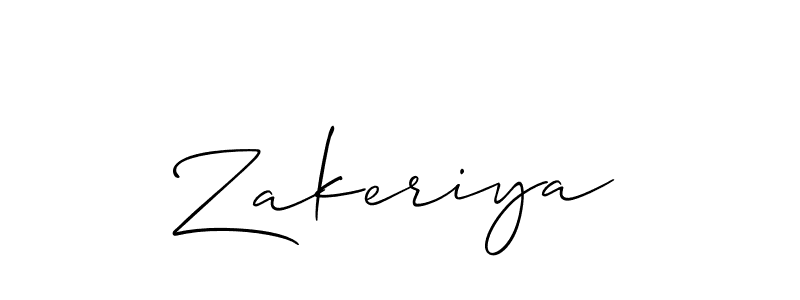 Make a beautiful signature design for name Zakeriya. With this signature (Allison_Script) style, you can create a handwritten signature for free. Zakeriya signature style 2 images and pictures png