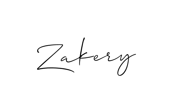 The best way (Allison_Script) to make a short signature is to pick only two or three words in your name. The name Zakery include a total of six letters. For converting this name. Zakery signature style 2 images and pictures png