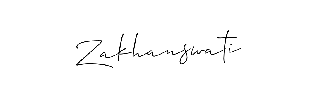 You should practise on your own different ways (Allison_Script) to write your name (Zakhanswati) in signature. don't let someone else do it for you. Zakhanswati signature style 2 images and pictures png