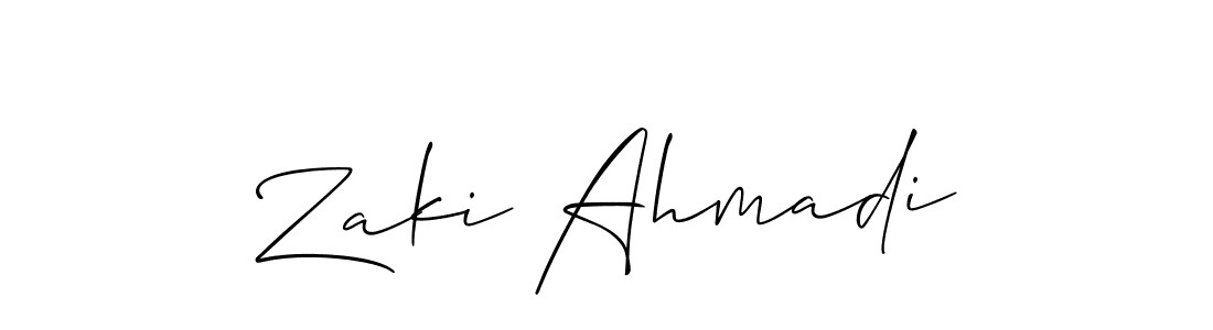 It looks lik you need a new signature style for name Zaki Ahmadi. Design unique handwritten (Allison_Script) signature with our free signature maker in just a few clicks. Zaki Ahmadi signature style 2 images and pictures png