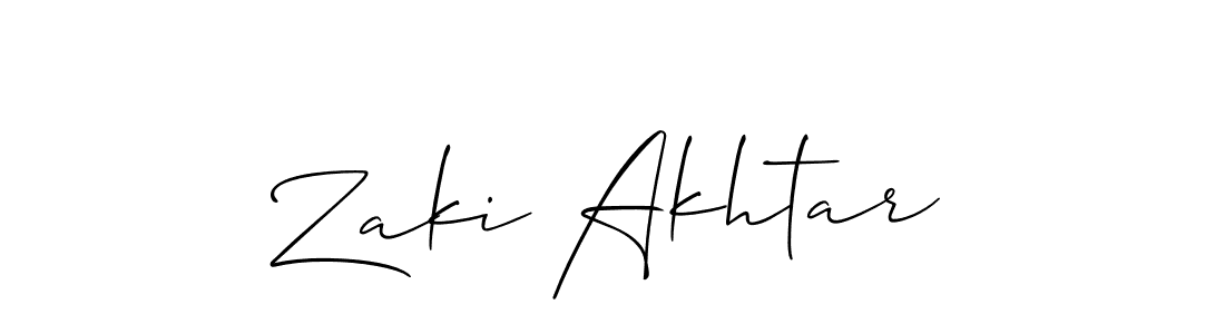 Allison_Script is a professional signature style that is perfect for those who want to add a touch of class to their signature. It is also a great choice for those who want to make their signature more unique. Get Zaki Akhtar name to fancy signature for free. Zaki Akhtar signature style 2 images and pictures png