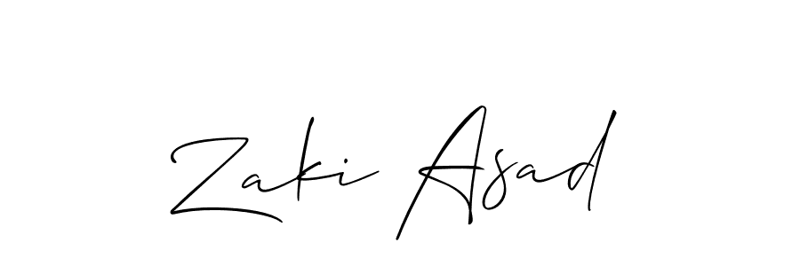 Zaki Asad stylish signature style. Best Handwritten Sign (Allison_Script) for my name. Handwritten Signature Collection Ideas for my name Zaki Asad. Zaki Asad signature style 2 images and pictures png