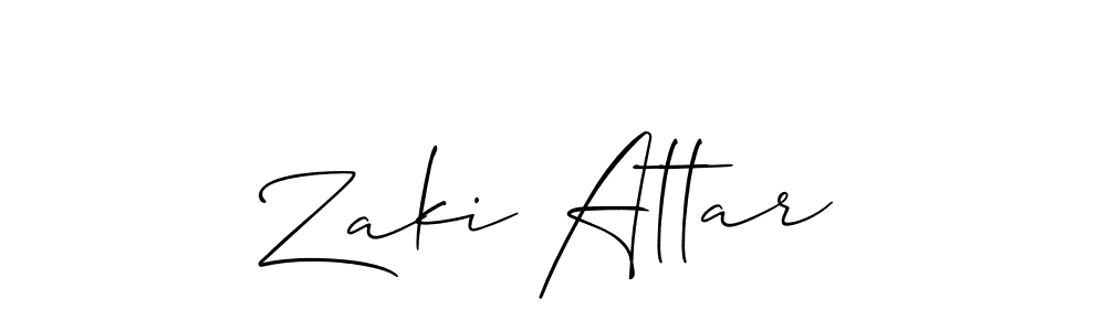 This is the best signature style for the Zaki Attar name. Also you like these signature font (Allison_Script). Mix name signature. Zaki Attar signature style 2 images and pictures png