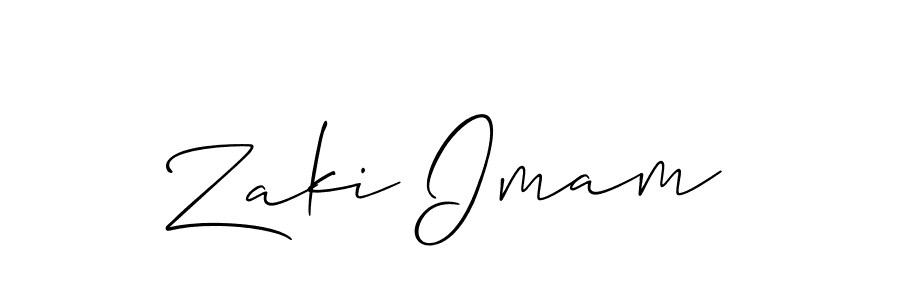 Create a beautiful signature design for name Zaki Imam. With this signature (Allison_Script) fonts, you can make a handwritten signature for free. Zaki Imam signature style 2 images and pictures png