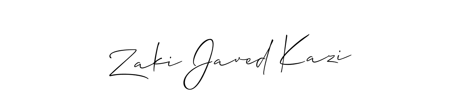 Make a short Zaki Javed Kazi signature style. Manage your documents anywhere anytime using Allison_Script. Create and add eSignatures, submit forms, share and send files easily. Zaki Javed Kazi signature style 2 images and pictures png