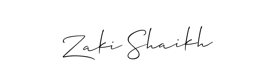 Make a short Zaki Shaikh signature style. Manage your documents anywhere anytime using Allison_Script. Create and add eSignatures, submit forms, share and send files easily. Zaki Shaikh signature style 2 images and pictures png