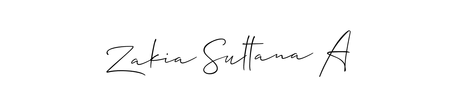 It looks lik you need a new signature style for name Zakia Sultana A. Design unique handwritten (Allison_Script) signature with our free signature maker in just a few clicks. Zakia Sultana A signature style 2 images and pictures png