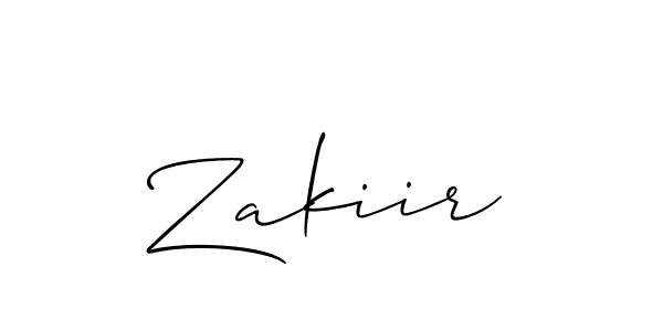 Design your own signature with our free online signature maker. With this signature software, you can create a handwritten (Allison_Script) signature for name Zakiir. Zakiir signature style 2 images and pictures png