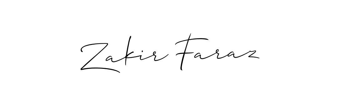 It looks lik you need a new signature style for name Zakir Faraz. Design unique handwritten (Allison_Script) signature with our free signature maker in just a few clicks. Zakir Faraz signature style 2 images and pictures png