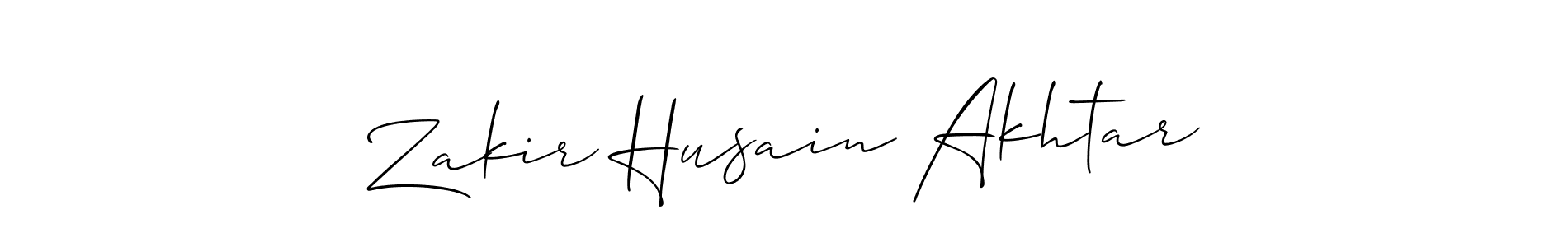 How to make Zakir Husain Akhtar name signature. Use Allison_Script style for creating short signs online. This is the latest handwritten sign. Zakir Husain Akhtar signature style 2 images and pictures png