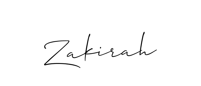 Zakirah stylish signature style. Best Handwritten Sign (Allison_Script) for my name. Handwritten Signature Collection Ideas for my name Zakirah. Zakirah signature style 2 images and pictures png