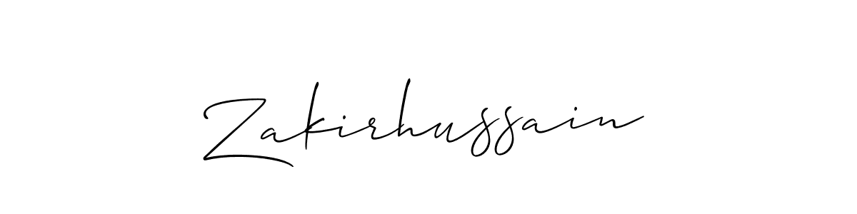 How to make Zakirhussain name signature. Use Allison_Script style for creating short signs online. This is the latest handwritten sign. Zakirhussain signature style 2 images and pictures png