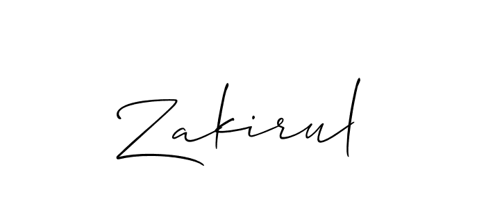 Design your own signature with our free online signature maker. With this signature software, you can create a handwritten (Allison_Script) signature for name Zakirul. Zakirul signature style 2 images and pictures png