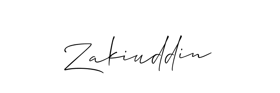 How to make Zakiuddin signature? Allison_Script is a professional autograph style. Create handwritten signature for Zakiuddin name. Zakiuddin signature style 2 images and pictures png