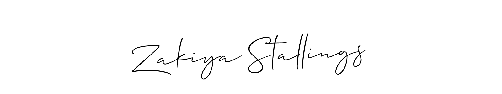 How to make Zakiya Stallings signature? Allison_Script is a professional autograph style. Create handwritten signature for Zakiya Stallings name. Zakiya Stallings signature style 2 images and pictures png