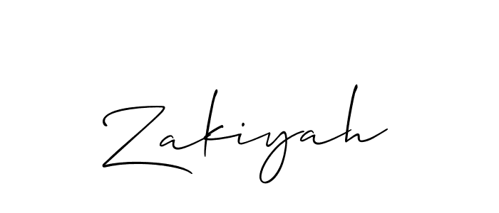 if you are searching for the best signature style for your name Zakiyah. so please give up your signature search. here we have designed multiple signature styles  using Allison_Script. Zakiyah signature style 2 images and pictures png