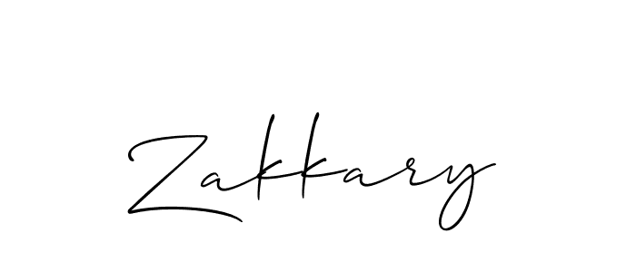 How to make Zakkary name signature. Use Allison_Script style for creating short signs online. This is the latest handwritten sign. Zakkary signature style 2 images and pictures png