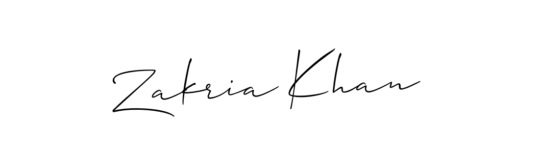 Design your own signature with our free online signature maker. With this signature software, you can create a handwritten (Allison_Script) signature for name Zakria Khan. Zakria Khan signature style 2 images and pictures png