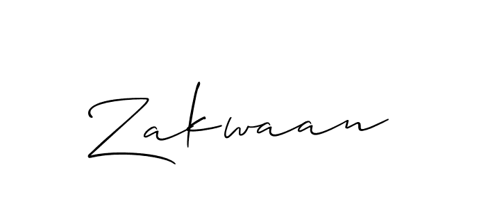 Use a signature maker to create a handwritten signature online. With this signature software, you can design (Allison_Script) your own signature for name Zakwaan. Zakwaan signature style 2 images and pictures png