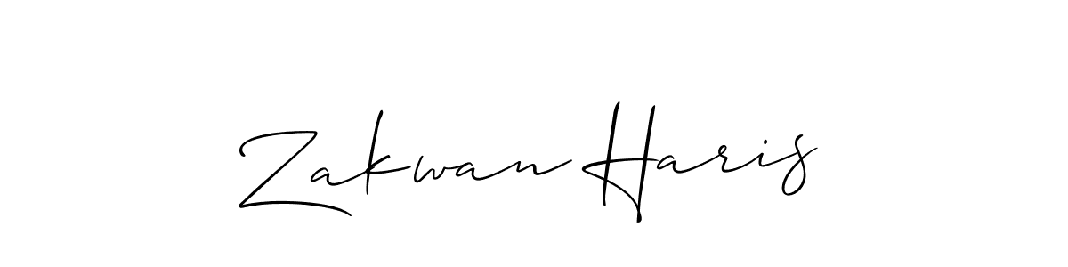 Zakwan Haris stylish signature style. Best Handwritten Sign (Allison_Script) for my name. Handwritten Signature Collection Ideas for my name Zakwan Haris. Zakwan Haris signature style 2 images and pictures png