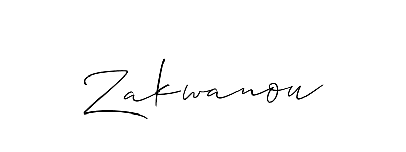 Use a signature maker to create a handwritten signature online. With this signature software, you can design (Allison_Script) your own signature for name Zakwanou. Zakwanou signature style 2 images and pictures png