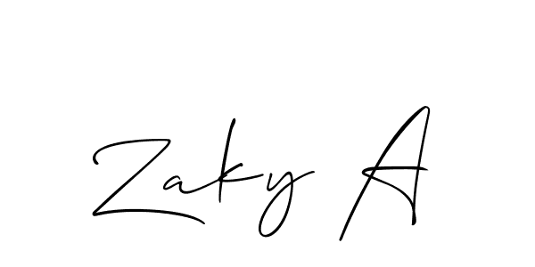 Create a beautiful signature design for name Zaky A. With this signature (Allison_Script) fonts, you can make a handwritten signature for free. Zaky A signature style 2 images and pictures png