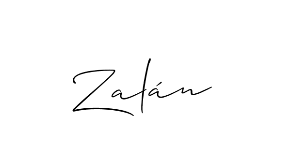 The best way (Allison_Script) to make a short signature is to pick only two or three words in your name. The name Zalán include a total of six letters. For converting this name. Zalán signature style 2 images and pictures png