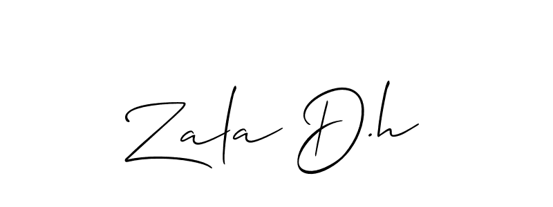 The best way (Allison_Script) to make a short signature is to pick only two or three words in your name. The name Zala D.h include a total of six letters. For converting this name. Zala D.h signature style 2 images and pictures png