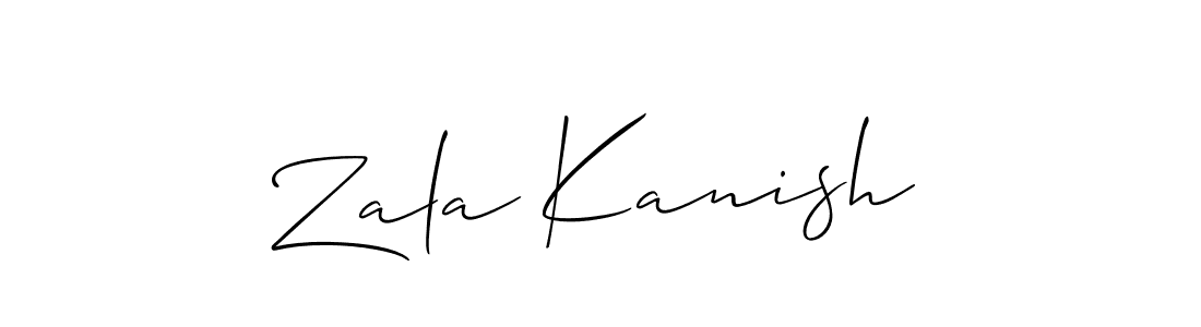 Make a beautiful signature design for name Zala Kanish. With this signature (Allison_Script) style, you can create a handwritten signature for free. Zala Kanish signature style 2 images and pictures png
