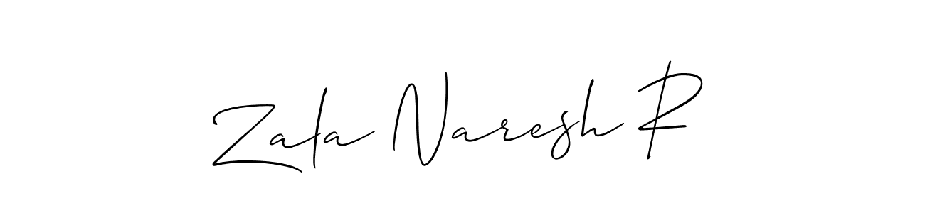 The best way (Allison_Script) to make a short signature is to pick only two or three words in your name. The name Zala Naresh R include a total of six letters. For converting this name. Zala Naresh R signature style 2 images and pictures png