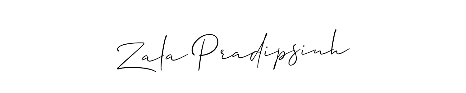 Use a signature maker to create a handwritten signature online. With this signature software, you can design (Allison_Script) your own signature for name Zala Pradipsinh. Zala Pradipsinh signature style 2 images and pictures png