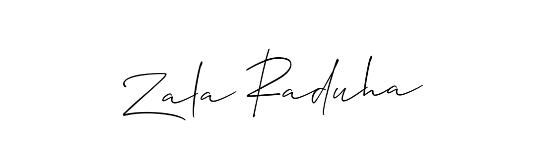 This is the best signature style for the Zala Raduha name. Also you like these signature font (Allison_Script). Mix name signature. Zala Raduha signature style 2 images and pictures png