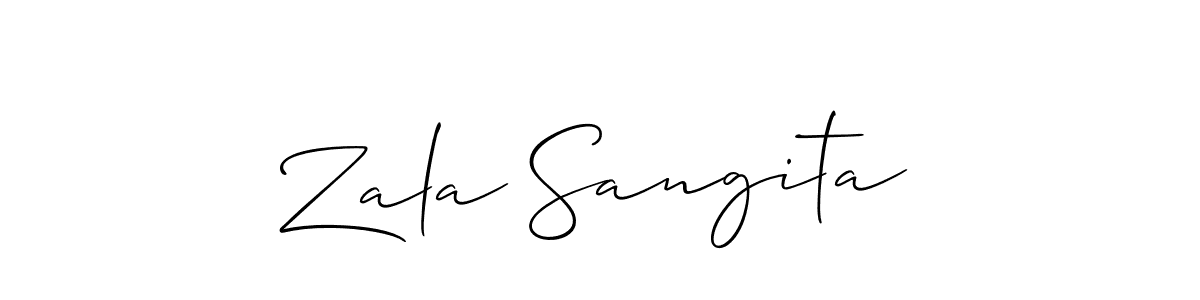 Zala Sangita stylish signature style. Best Handwritten Sign (Allison_Script) for my name. Handwritten Signature Collection Ideas for my name Zala Sangita. Zala Sangita signature style 2 images and pictures png