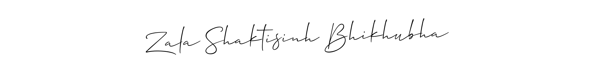 You should practise on your own different ways (Allison_Script) to write your name (Zala Shaktisinh Bhikhubha) in signature. don't let someone else do it for you. Zala Shaktisinh Bhikhubha signature style 2 images and pictures png