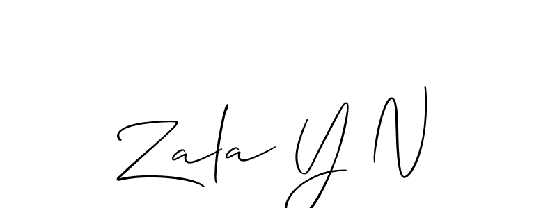You should practise on your own different ways (Allison_Script) to write your name (Zala Y N) in signature. don't let someone else do it for you. Zala Y N signature style 2 images and pictures png