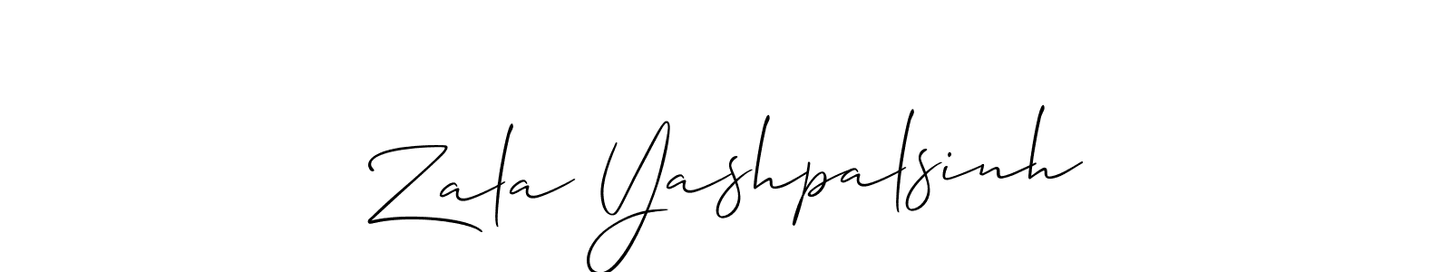 How to make Zala Yashpalsinh name signature. Use Allison_Script style for creating short signs online. This is the latest handwritten sign. Zala Yashpalsinh signature style 2 images and pictures png