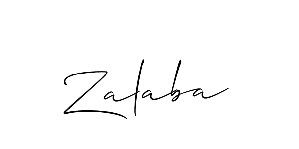 Create a beautiful signature design for name Zalaba. With this signature (Allison_Script) fonts, you can make a handwritten signature for free. Zalaba signature style 2 images and pictures png