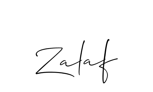 Make a beautiful signature design for name Zalaf. With this signature (Allison_Script) style, you can create a handwritten signature for free. Zalaf signature style 2 images and pictures png