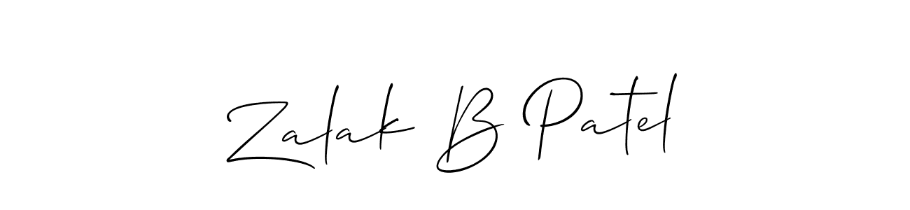 Make a beautiful signature design for name Zalak B Patel. With this signature (Allison_Script) style, you can create a handwritten signature for free. Zalak B Patel signature style 2 images and pictures png
