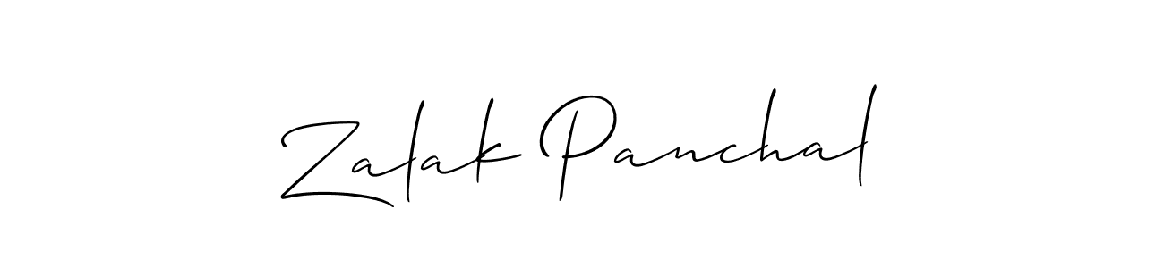 Allison_Script is a professional signature style that is perfect for those who want to add a touch of class to their signature. It is also a great choice for those who want to make their signature more unique. Get Zalak Panchal name to fancy signature for free. Zalak Panchal signature style 2 images and pictures png