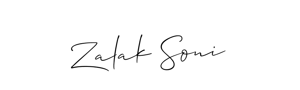 You should practise on your own different ways (Allison_Script) to write your name (Zalak Soni) in signature. don't let someone else do it for you. Zalak Soni signature style 2 images and pictures png