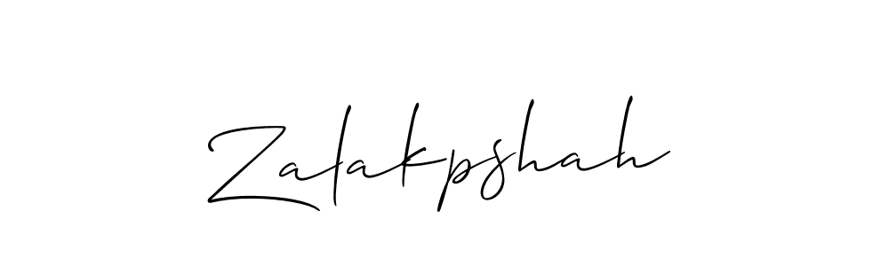 Make a beautiful signature design for name Zalakpshah. With this signature (Allison_Script) style, you can create a handwritten signature for free. Zalakpshah signature style 2 images and pictures png