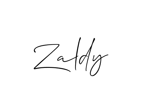 The best way (Allison_Script) to make a short signature is to pick only two or three words in your name. The name Zaldy include a total of six letters. For converting this name. Zaldy signature style 2 images and pictures png