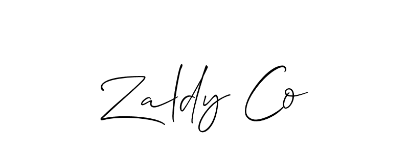You should practise on your own different ways (Allison_Script) to write your name (Zaldy Co) in signature. don't let someone else do it for you. Zaldy Co signature style 2 images and pictures png