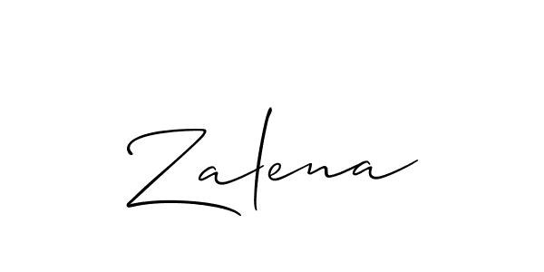 Allison_Script is a professional signature style that is perfect for those who want to add a touch of class to their signature. It is also a great choice for those who want to make their signature more unique. Get Zalena name to fancy signature for free. Zalena signature style 2 images and pictures png