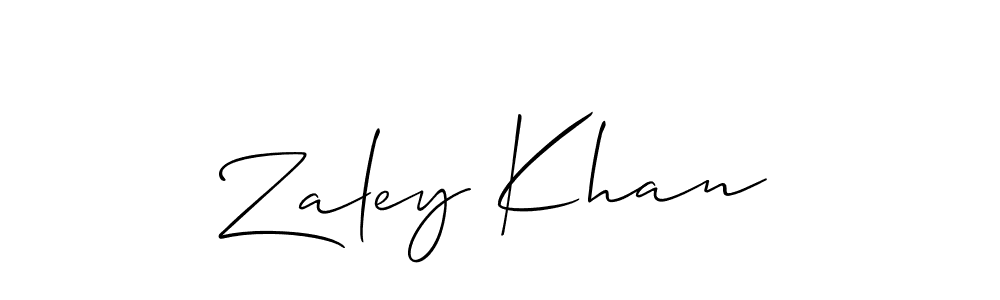 Make a beautiful signature design for name Zaley Khan. With this signature (Allison_Script) style, you can create a handwritten signature for free. Zaley Khan signature style 2 images and pictures png