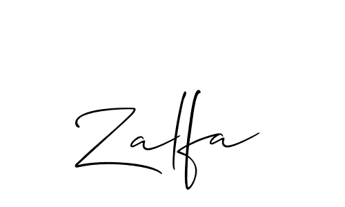 Design your own signature with our free online signature maker. With this signature software, you can create a handwritten (Allison_Script) signature for name Zalfa. Zalfa signature style 2 images and pictures png