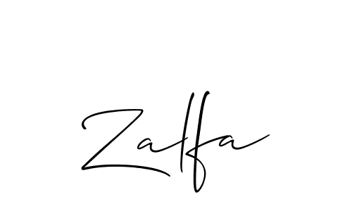 Create a beautiful signature design for name Zalfa. With this signature (Allison_Script) fonts, you can make a handwritten signature for free. Zalfa signature style 2 images and pictures png